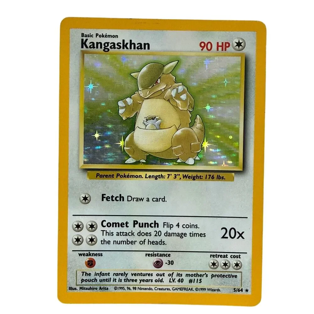 Pokémon Kangaskhan 5/64 Jungle Unlimited 1999 Holo Rare No Symbol Error LP